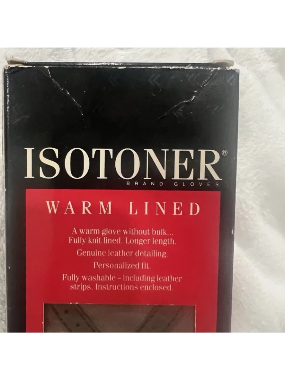 Isotoner Warm Lined Gloves Taupe Women One Size 6.5-8 Leather Trim NIB - Picture 3 of 9